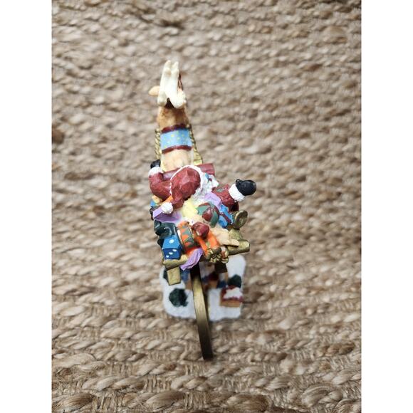 Traditions Vintage Santa & Sleigh Flying Over Village Christmas Holiday Figurine - Picture 6 of 9